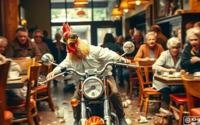 Huhn entwendet Motorrad und sprengt Oma-Kaffeekränzchen Huhn entwendet Motorrad und sprengt Oma-Kaffeekränzchen