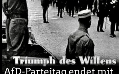 AfD-Parteitag endet mit Vorführung von „Triumph des Willens“ AfD-Parteitag: "Triumph des Willens" als Motivationsfilm