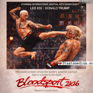 Am 14. Juni findet vor dem Weißen Haus das Kampfsportspektakel des Jahrhunderts statt: Leo XIV. trifft auf Dozy Don! Hollywood hat sich bereits die Filmrechte gesichert und zeigt jetzt das erste offizielle Filmplakat.