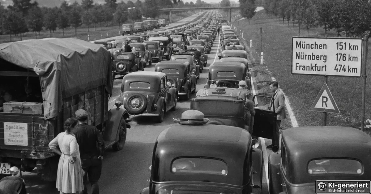 "Stehende Autos": Heute vor 85 Jahren erfindet Heinz-Georg Musch das Wort "Stau" "Stehende Autos": Heute vor 85 Jahren erfindet Heinz-Georg Musch das Wort "Stau"