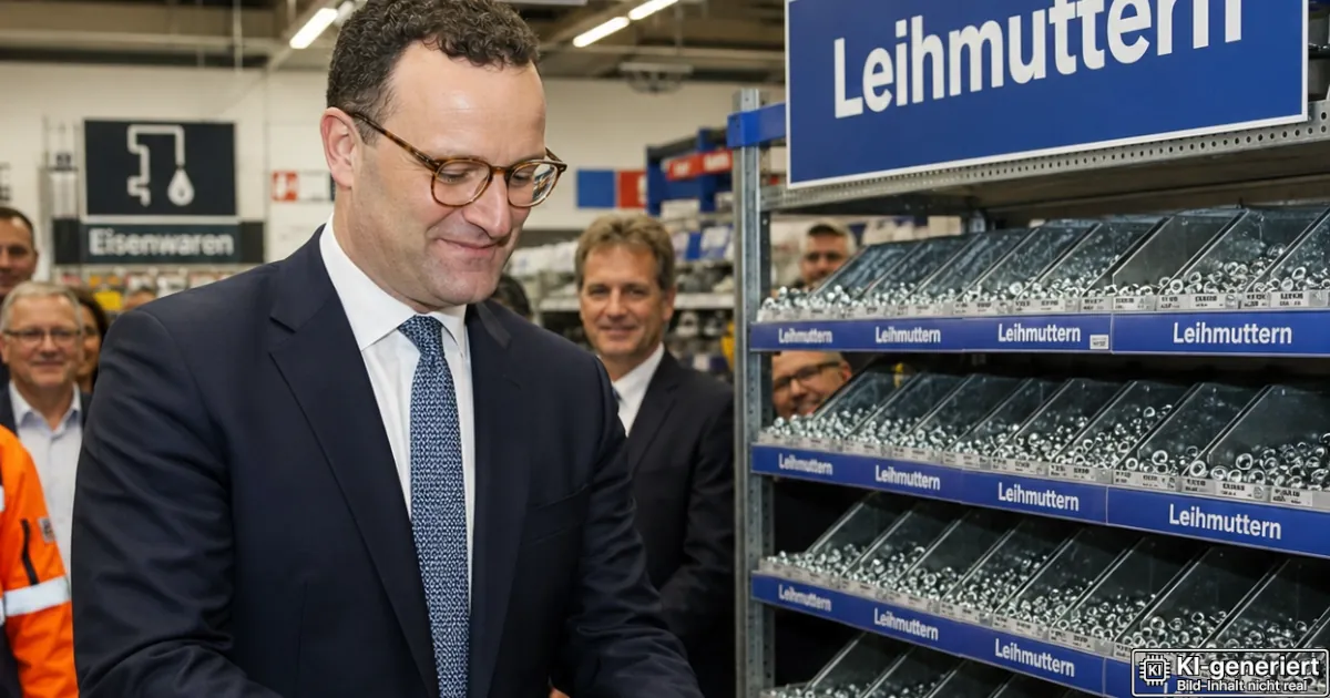Jens Spahn eröffnet Leihmutternabteilung in Baumarkt Jens Spahn eröffnet Leihmutternabteilung in Baumarkt