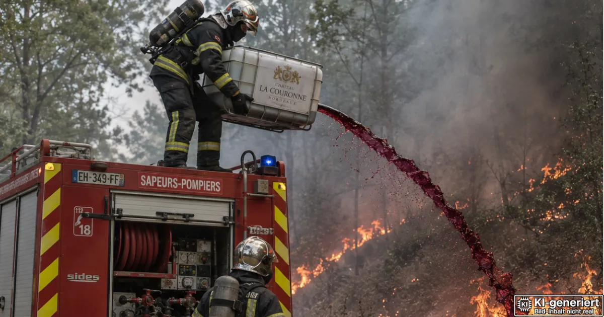 Wegen Wassermangel: Feuerwehr löscht die Waldbrände bei Bordeaux jetzt mit Rotwein Wegen Wassermangel: Feuerwehr löscht die Waldbrände bei Bordeaux jetzt mit Rotwein