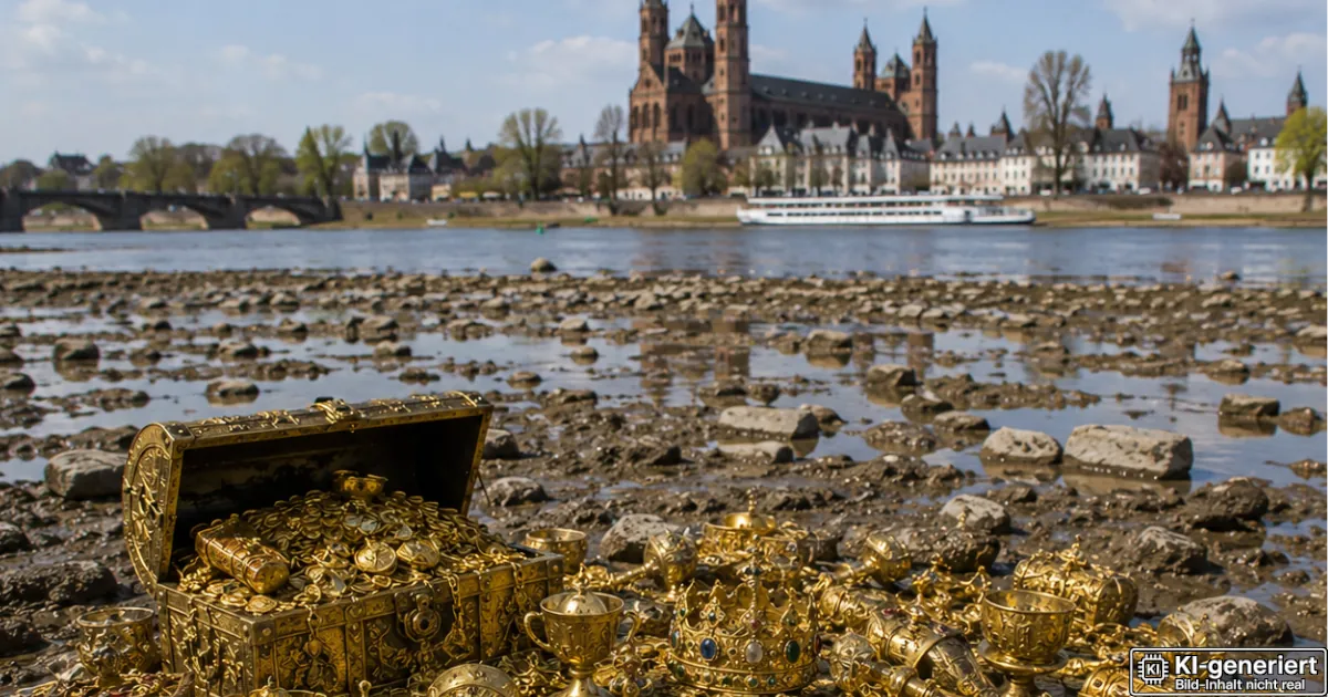 Niedrigwasser: Rhein gibt Nibelungenschatz frei Niedrigwasser: Rhein gibt Nibelungenschatz frei