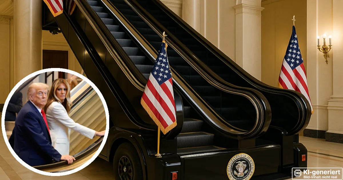 Nach Rolltreppen-Eklat beim letzten Mal: Trump reist mit eigener Rolltreppe zur UN Nach Rolltreppen-Eklat beim letzten Mal: Trump reist mit eigener Rolltreppe zur UN