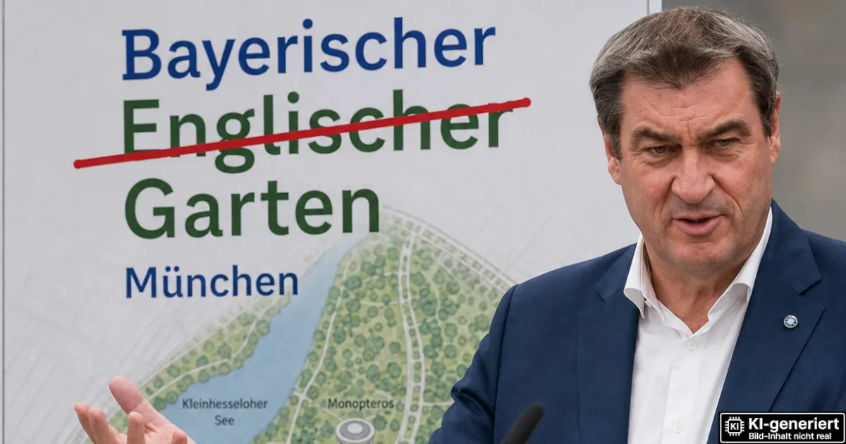 Söder benennt Englischen Garten in Bayerische Garten um Söder benennt Englischen Garten in Bayerische Garten um